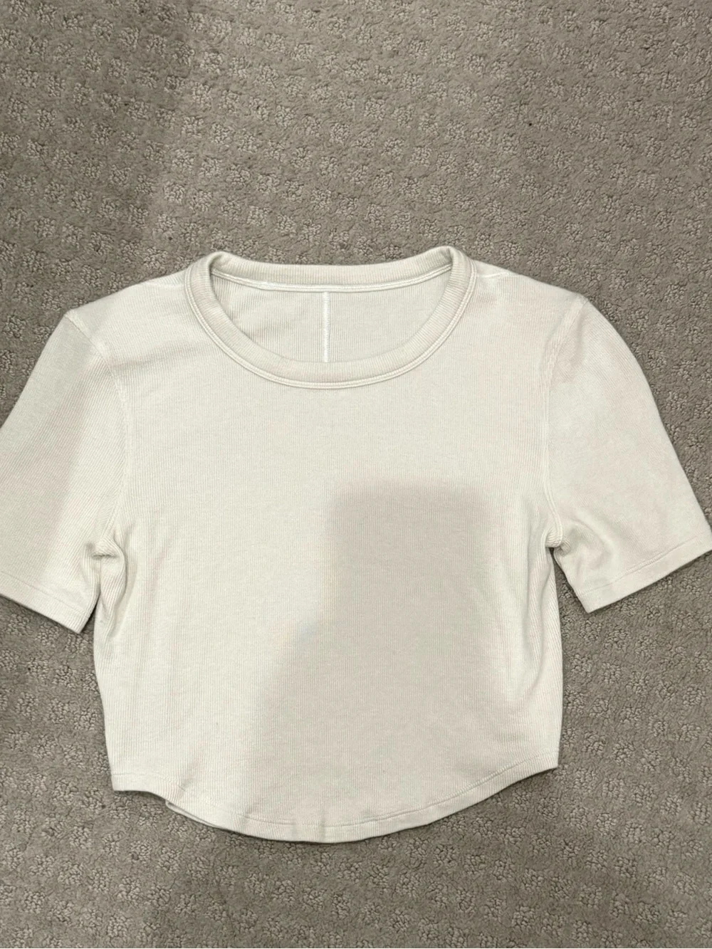 lululemon hold tight ribbed short Sleeve shirt Light Beige size Small